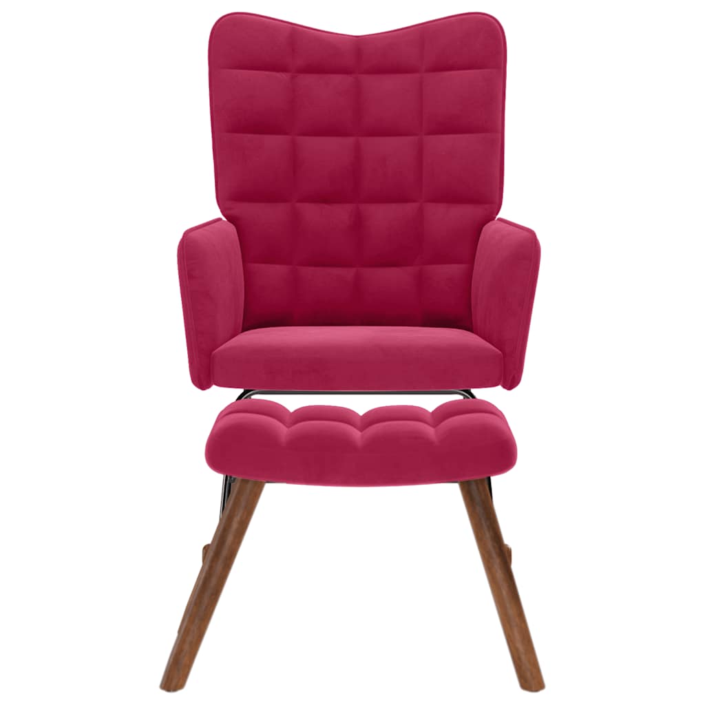 Cadeira de baloiço com banco veludo vermelho tinto