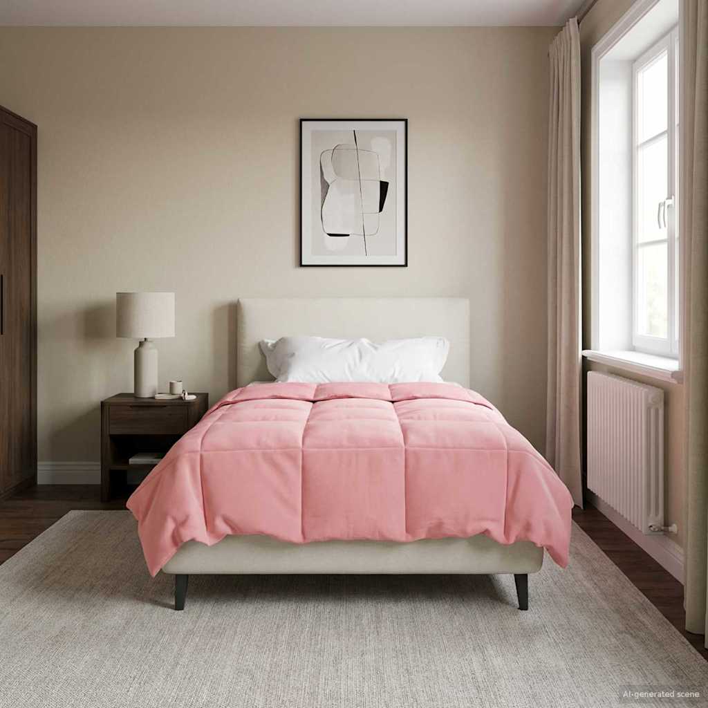 Duvet de ano inteiro colchonete rosa 140 x 220 cm microfibra