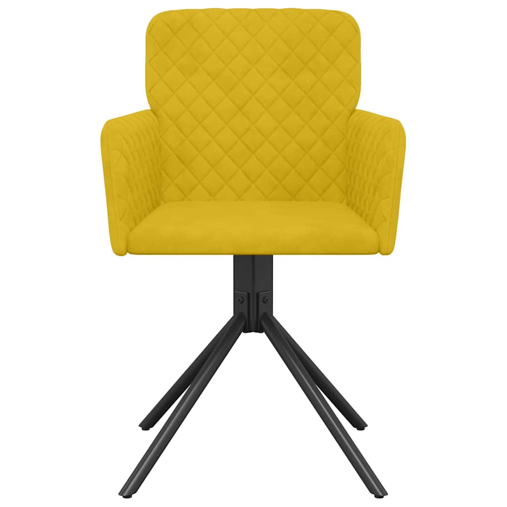 Cadeiras de jantar giratórias 2 pcs veludo amarelo