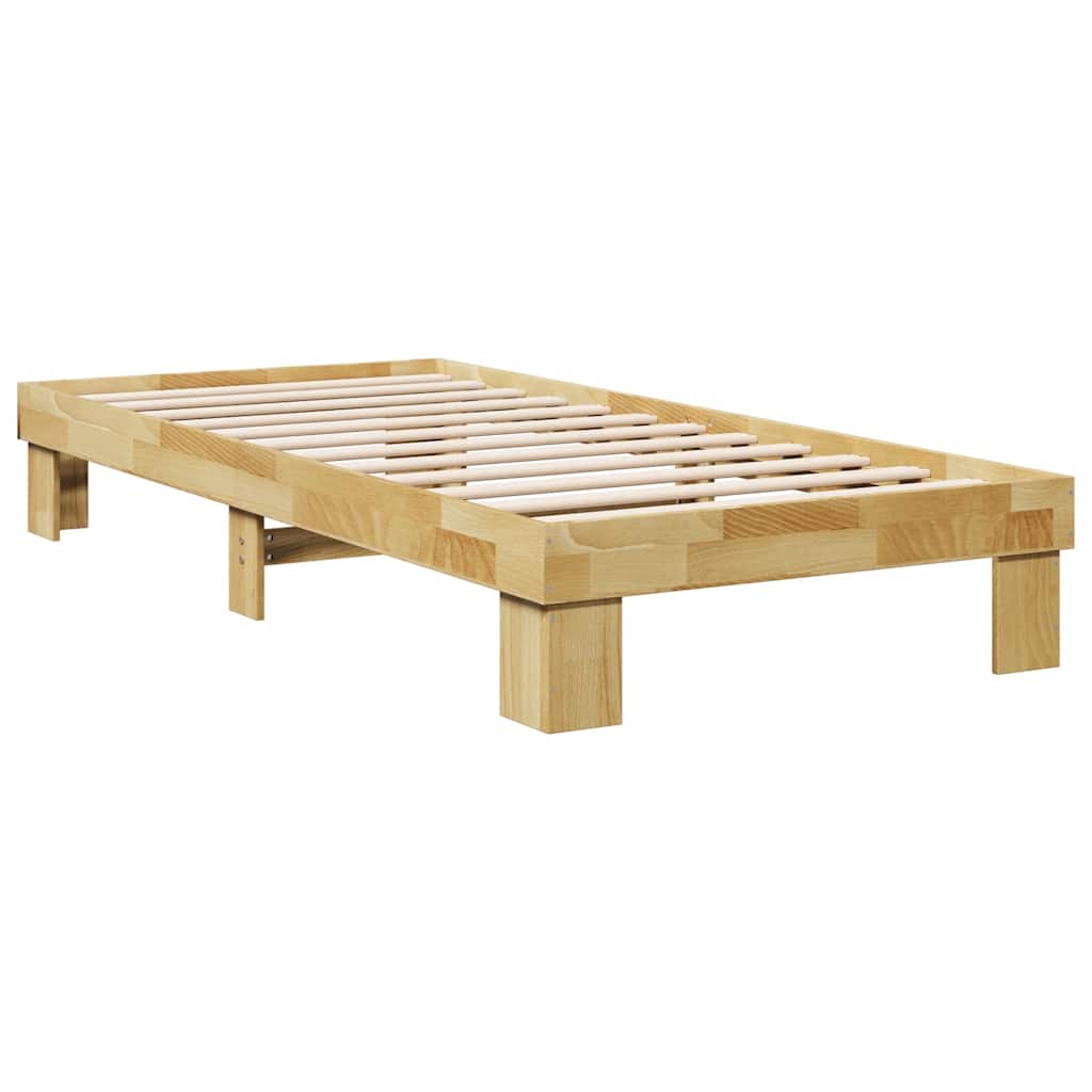 Estrutura de cama sem colchão 75x190 cm carvalho de maciça
