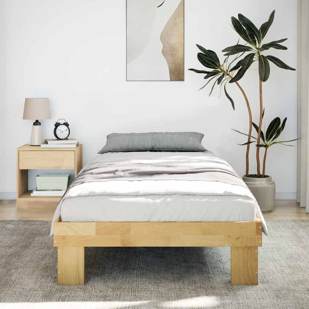 Estrutura de cama sem colchão 75x190 cm carvalho de maciça