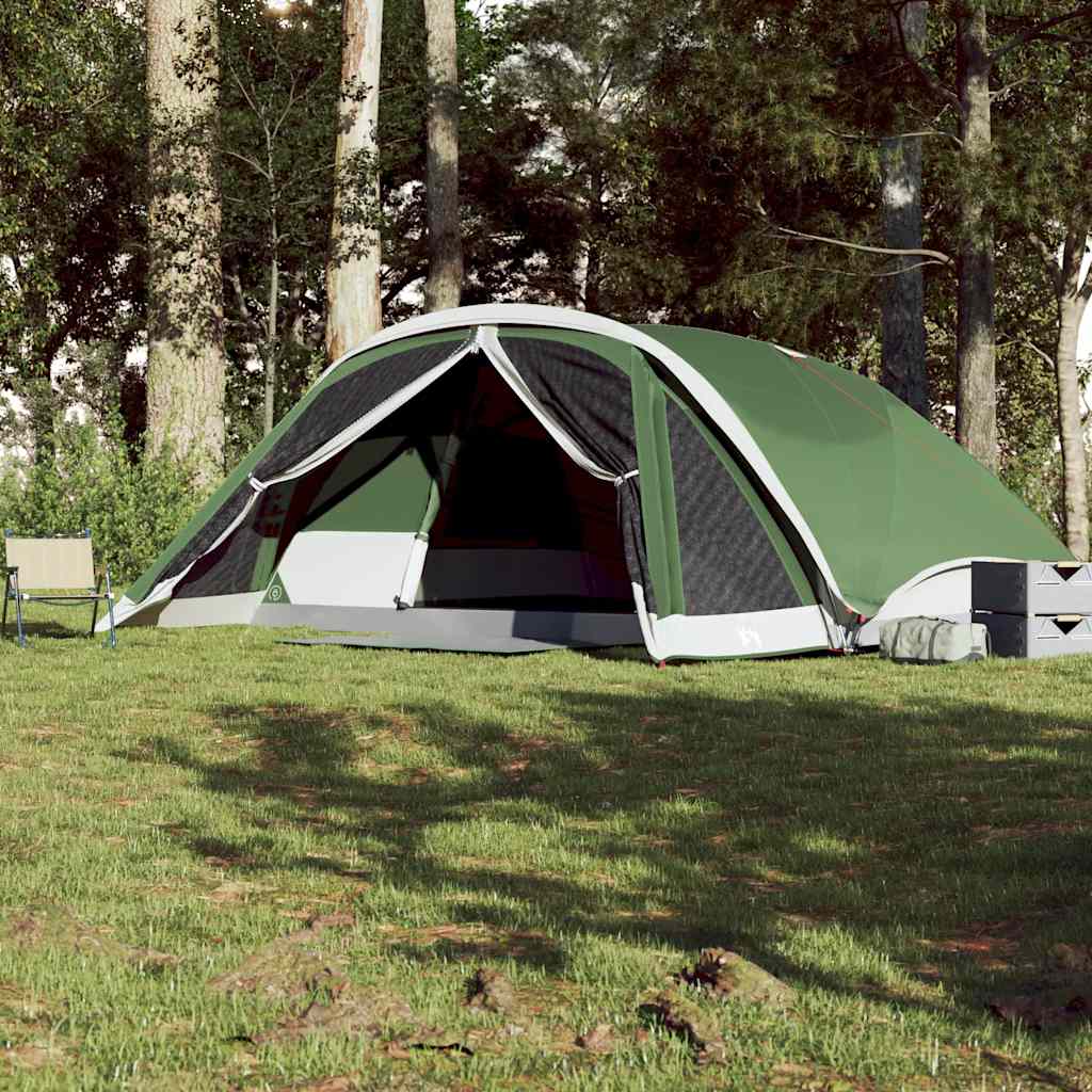 Tenda familiar estilo cabana para 6 pessoas impermeável verde