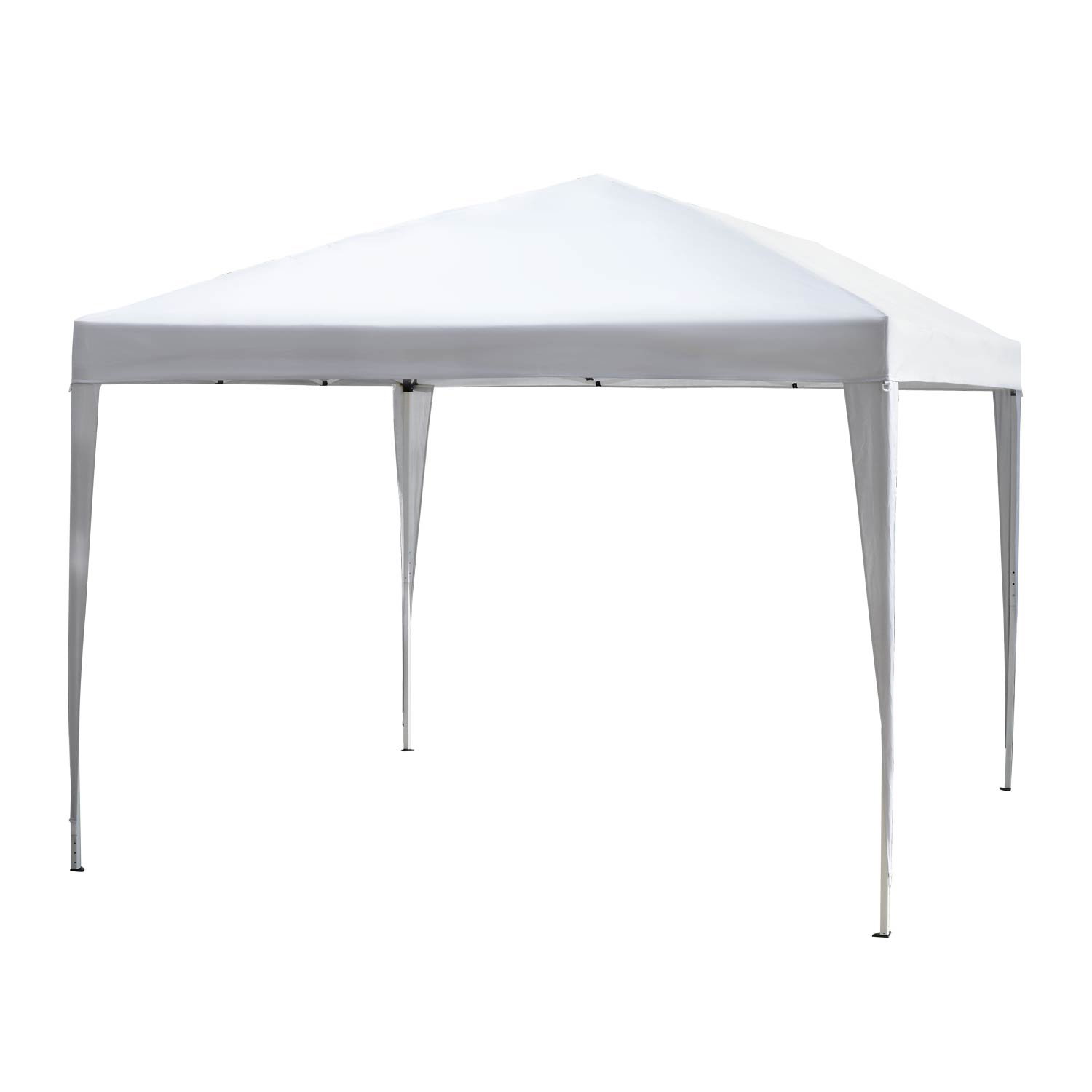 Tenda dobrável 2,95x2,95 cm com bolsa de transporte altura ajustável anti-UV e impermeável para terraço pátio branco prateado