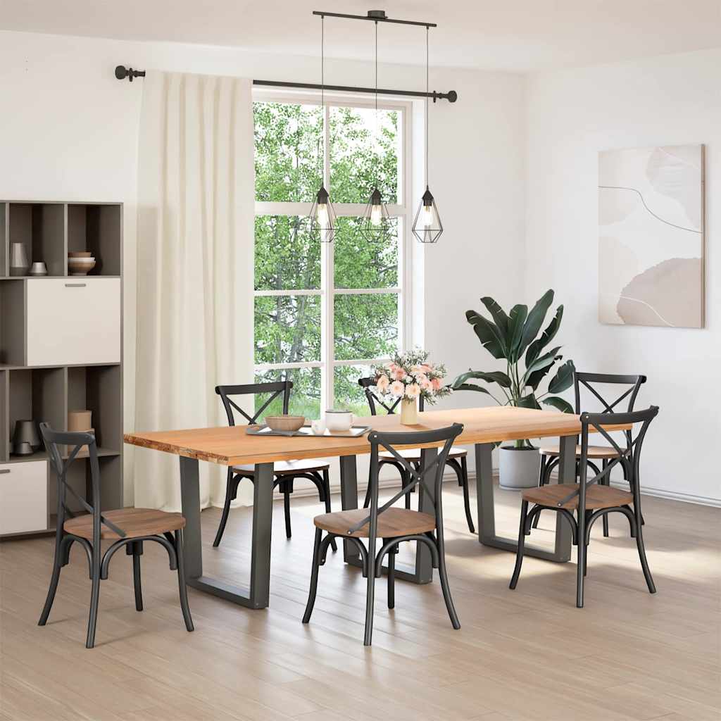 Pés para mesa de jantar em forma de v, 3 peças, antracite, 80x(72-73,3) cm, aço
