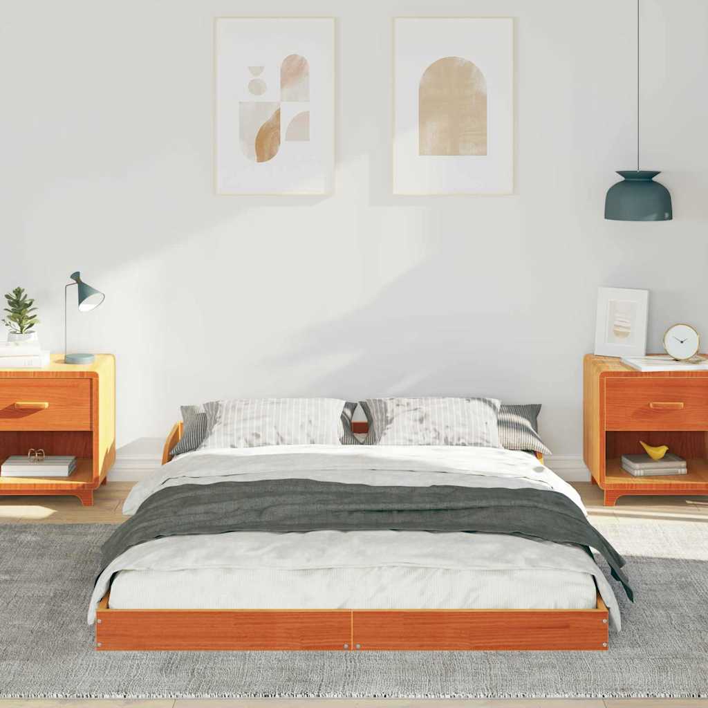 Estrutura da cama marrom cera 120 x 190 cm