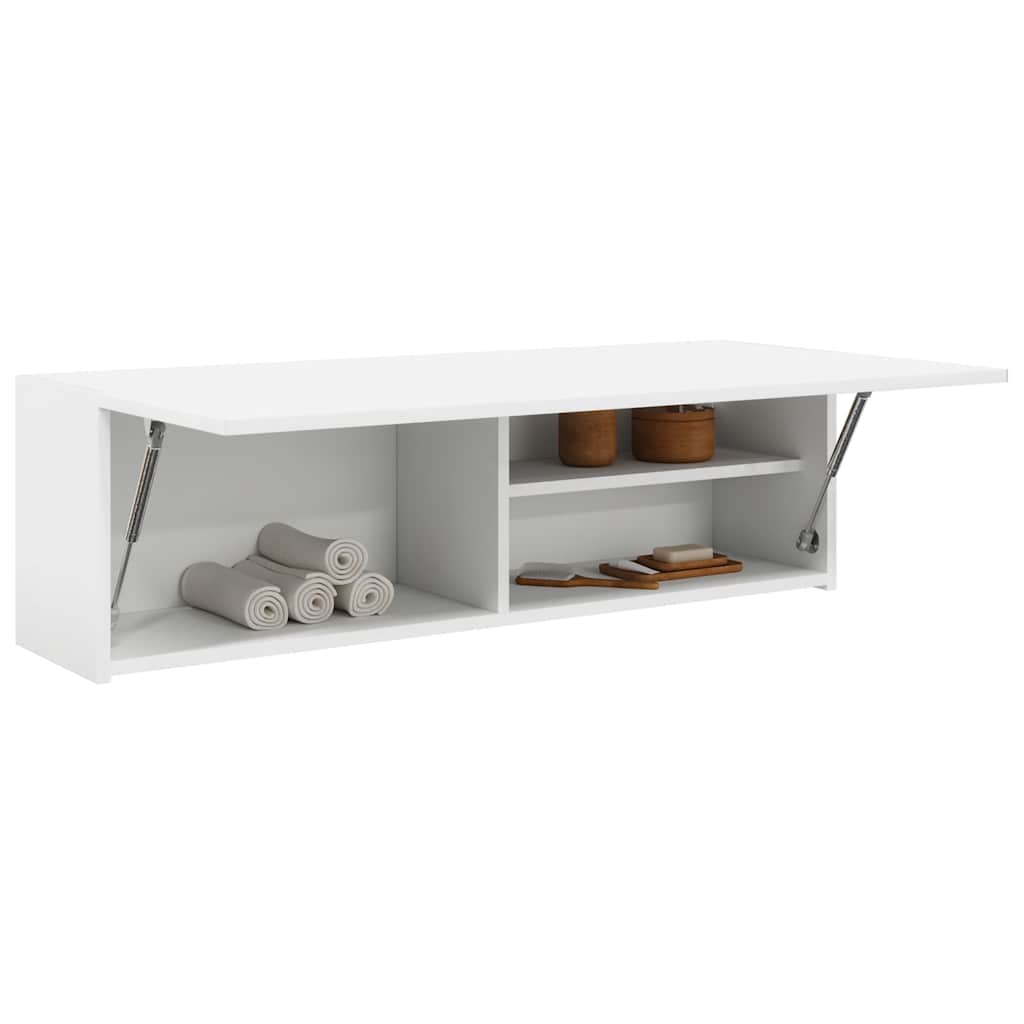 Armário parede p/ casa banho 100x25x30 cm deriv. madeira branco