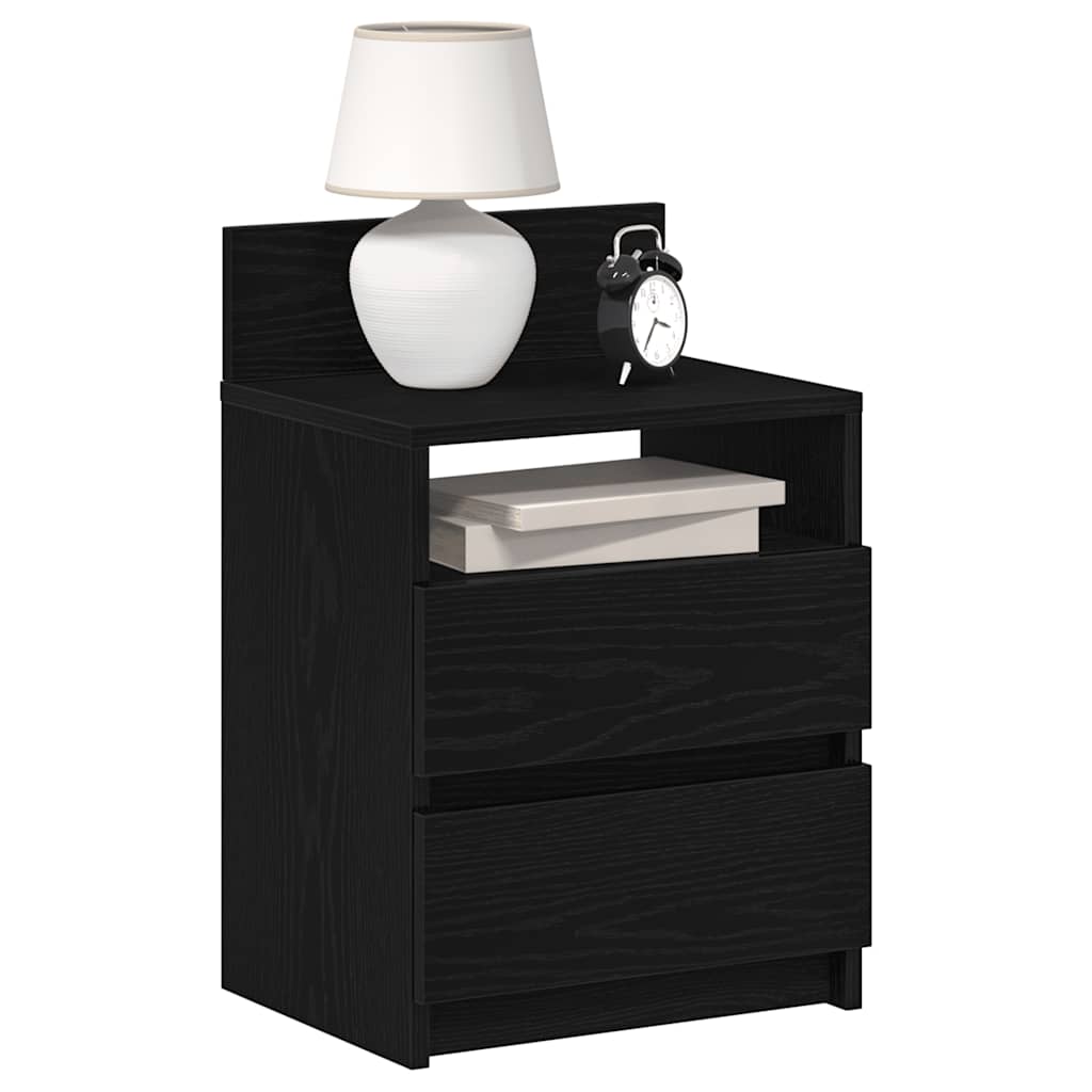 Mesas de cabeceira 2 pcs com 2 gavetas 40x33x60 cm preto