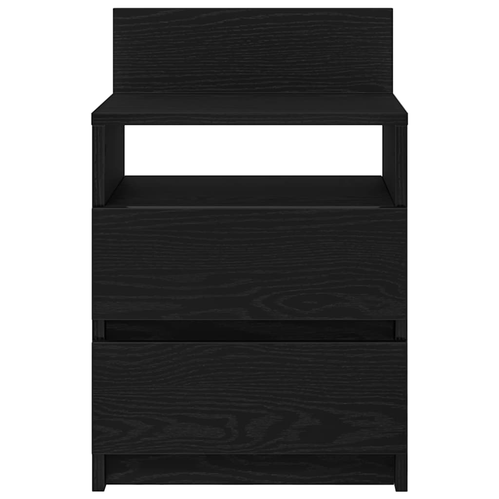 Mesas de cabeceira 2 pcs com 2 gavetas 40x33x60 cm preto