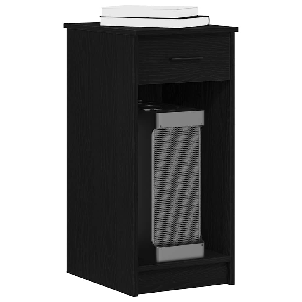 Suporte torre de computador com gaveta 35x45x77 cm preto