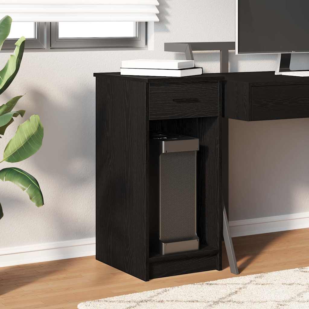 Suporte torre de computador com gaveta 35x45x77 cm preto