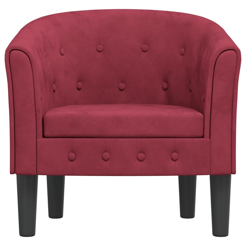 Poltrona veludo vermelho tinto