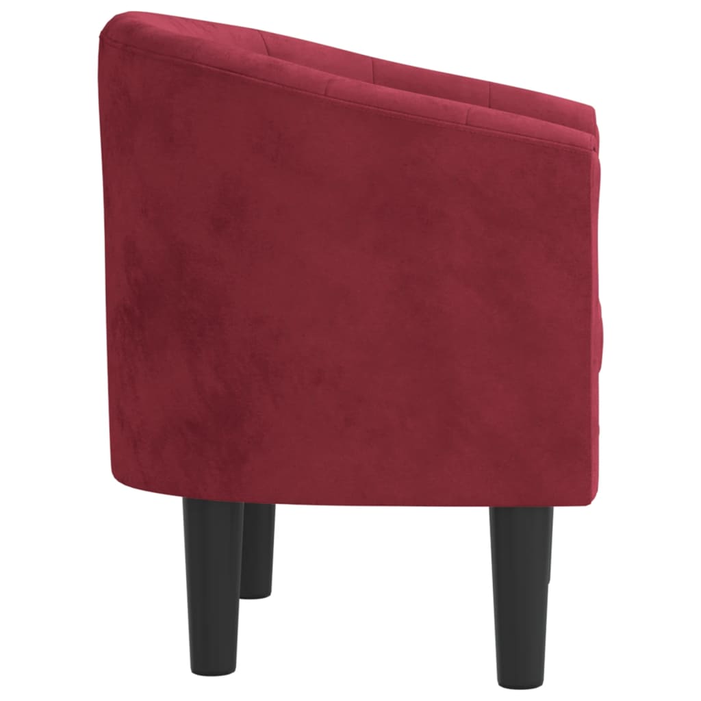 Poltrona veludo vermelho tinto