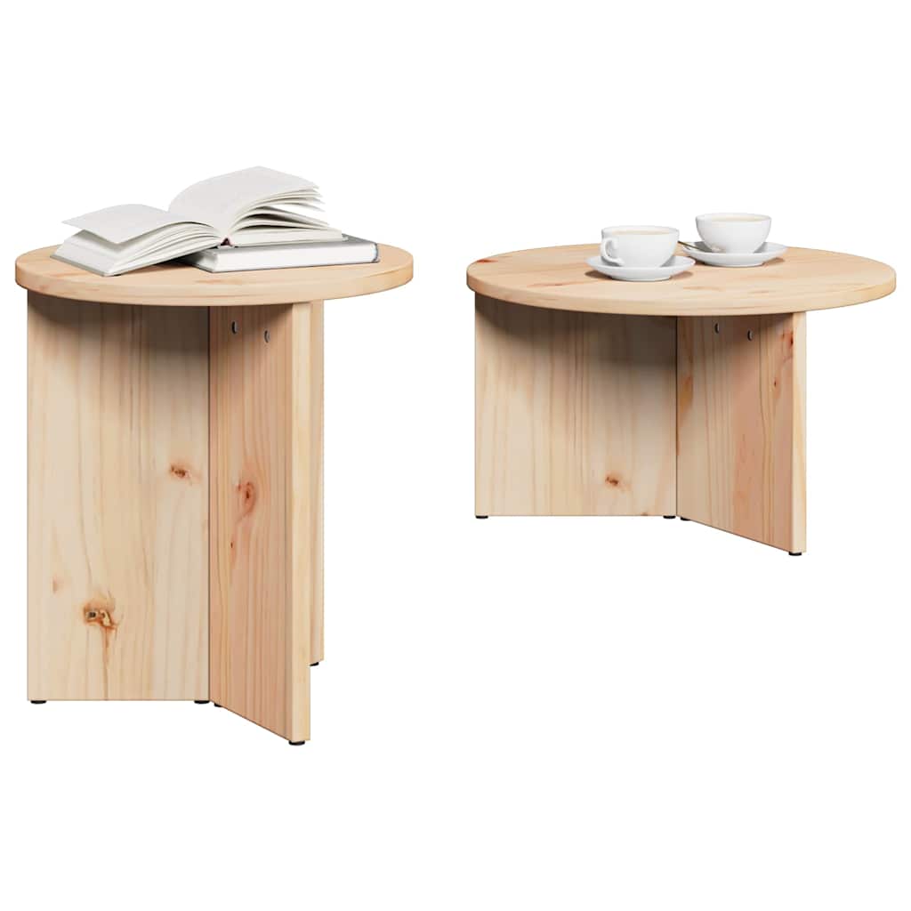 Mesa de centro 2 unid. natural 49 x 49 x 28 cm