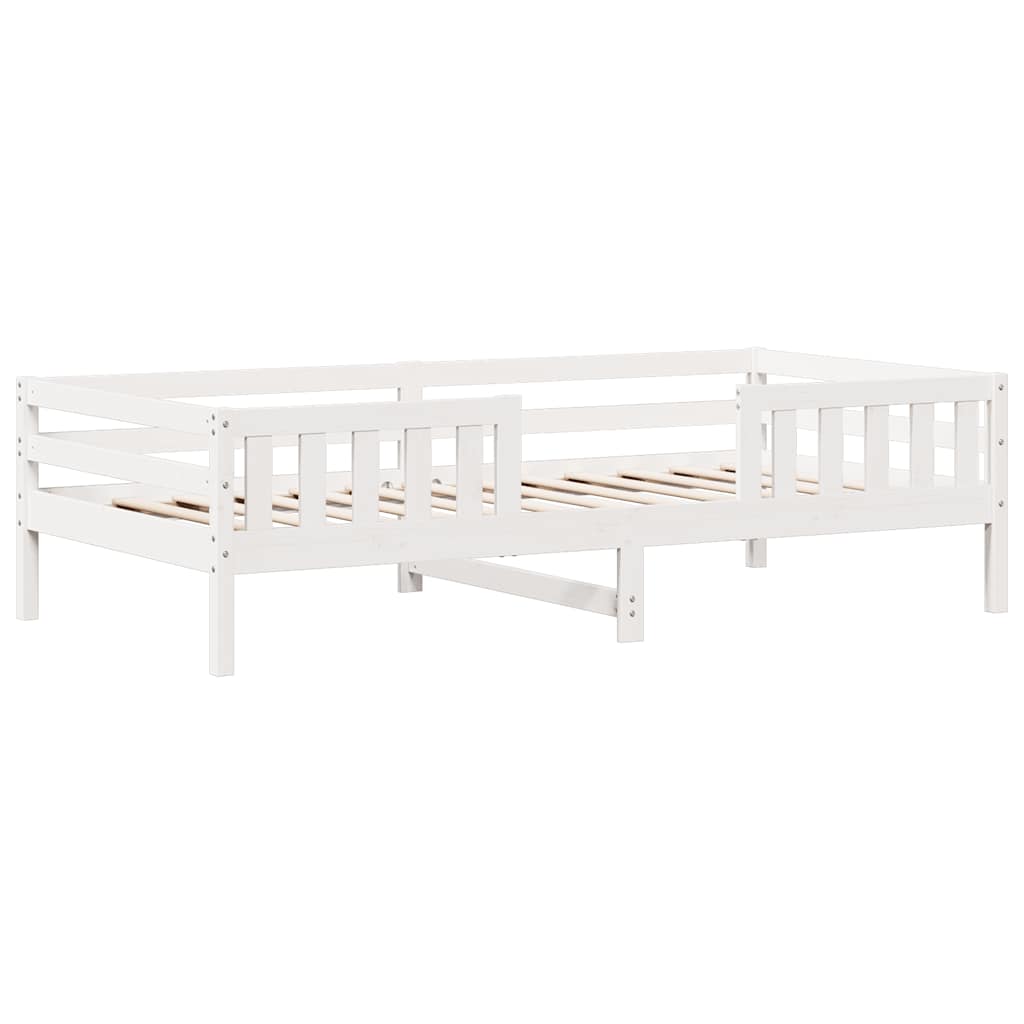 Cama sem colchão 75x190 cm madeira de pinho maciça branco