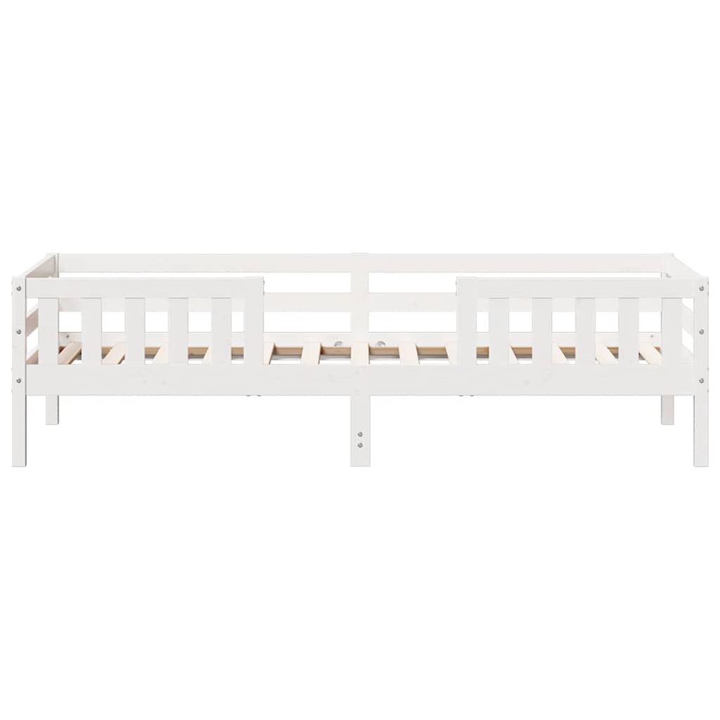 Cama sem colchão 75x190 cm madeira de pinho maciça branco