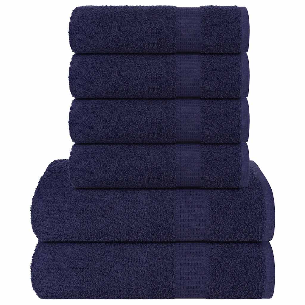 6Pcs conjunto toalha frogn 360 g/m² azul-marinho