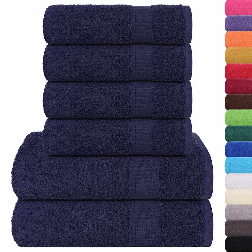 6Pcs conjunto toalha frogn 360 g/m² azul-marinho