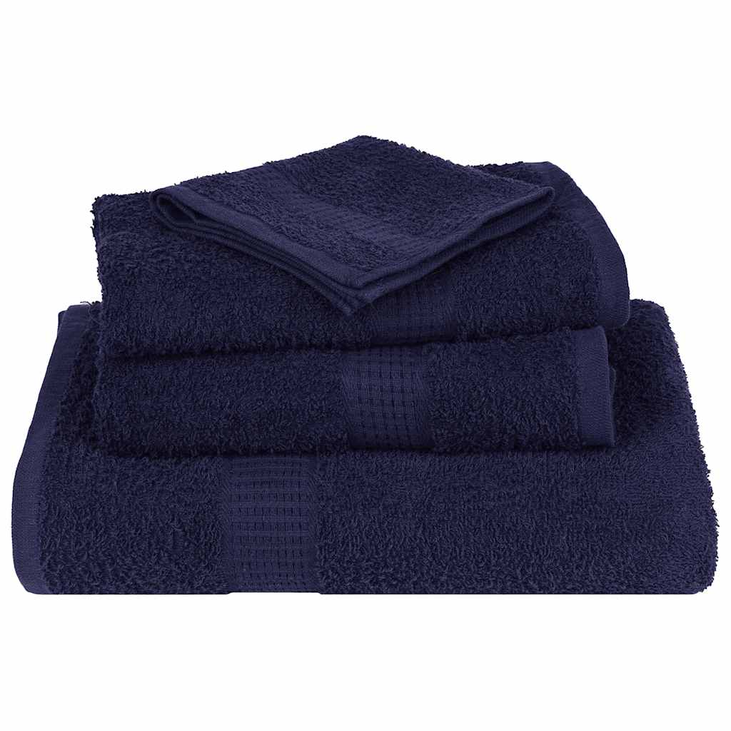 6Pcs conjunto toalha frogn 360 g/m² azul-marinho