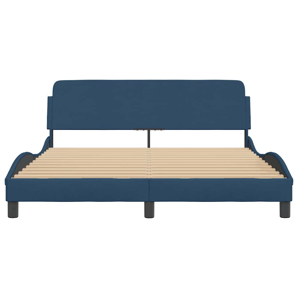 Estrutura de cama com cabeceira dover 160x200 cm tecido azul