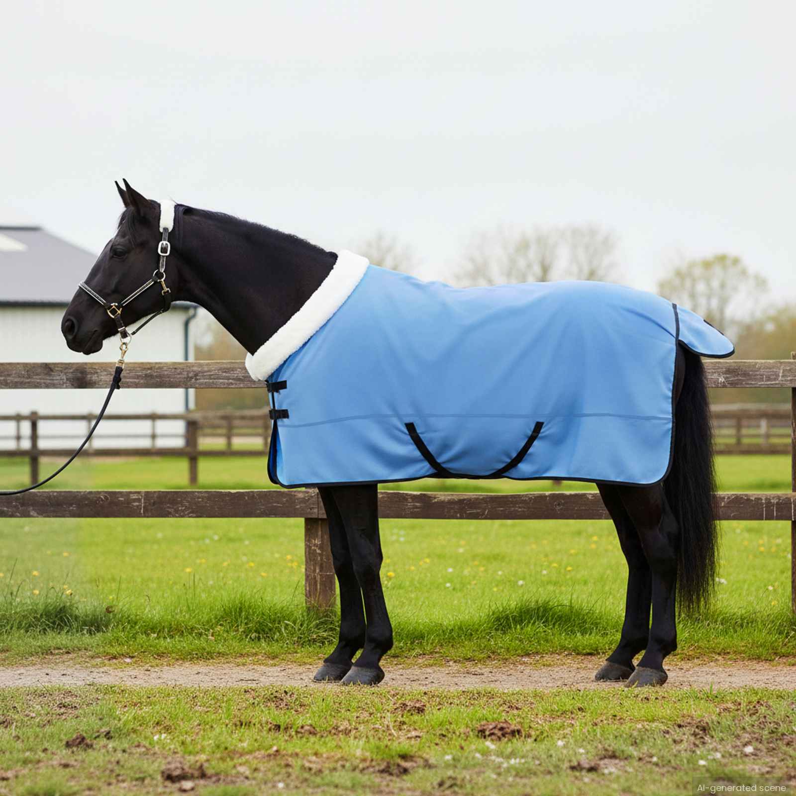 Cobertor de cavalo aqua completo 155 cm fleece polar