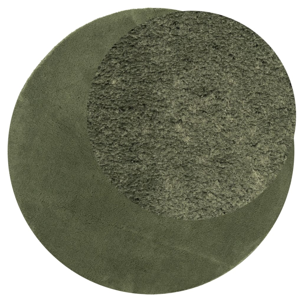 Tapete pelo curto macio e lavável huarte ø 100cm verde-floresta