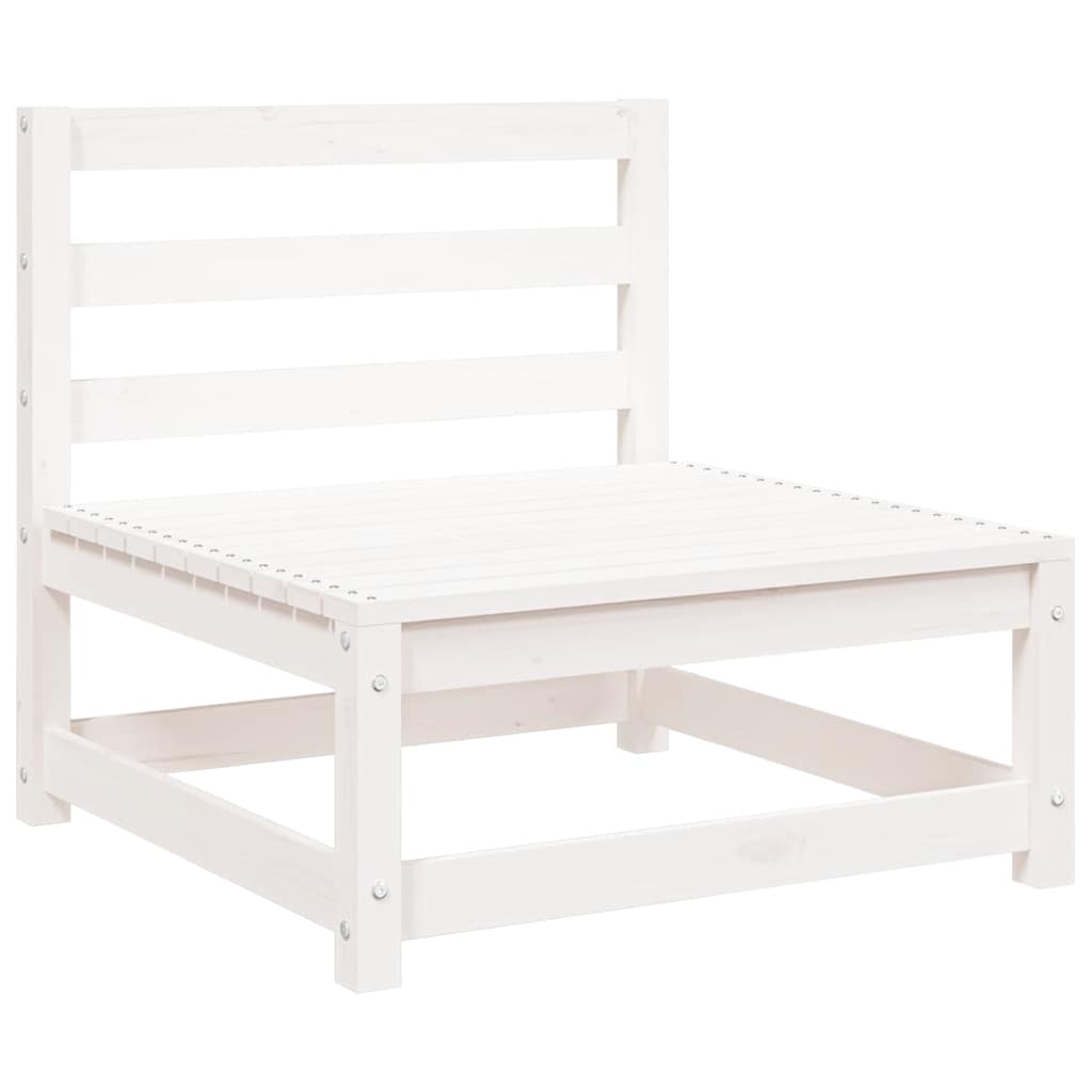 2 Pcs conj. lounge de jardim c/ almofadões pinho maciço branco