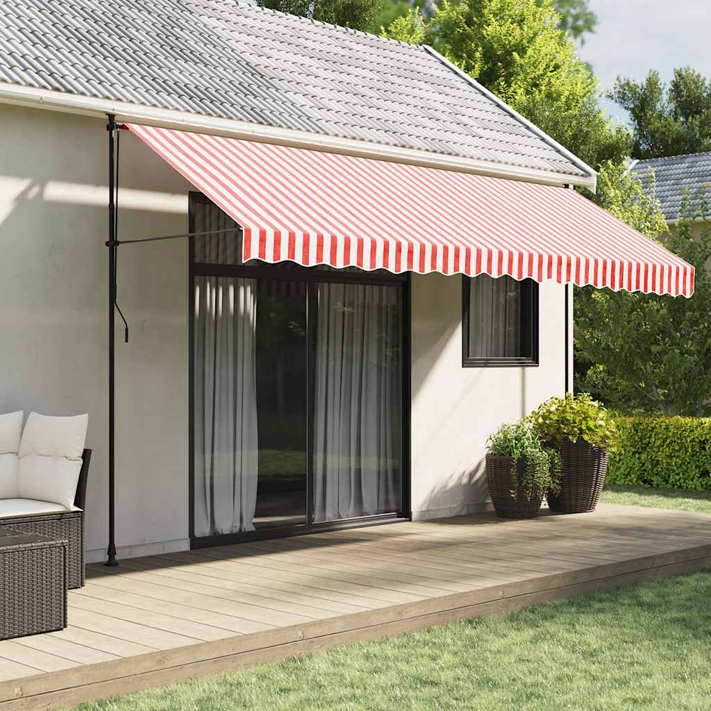 Tecido de substituição para toldo vermelho e branco 450x300 cm poliéster