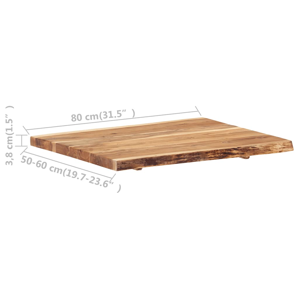 Tampo de mesa 80x(50-60)x3,8 cm madeira de acácia maciça