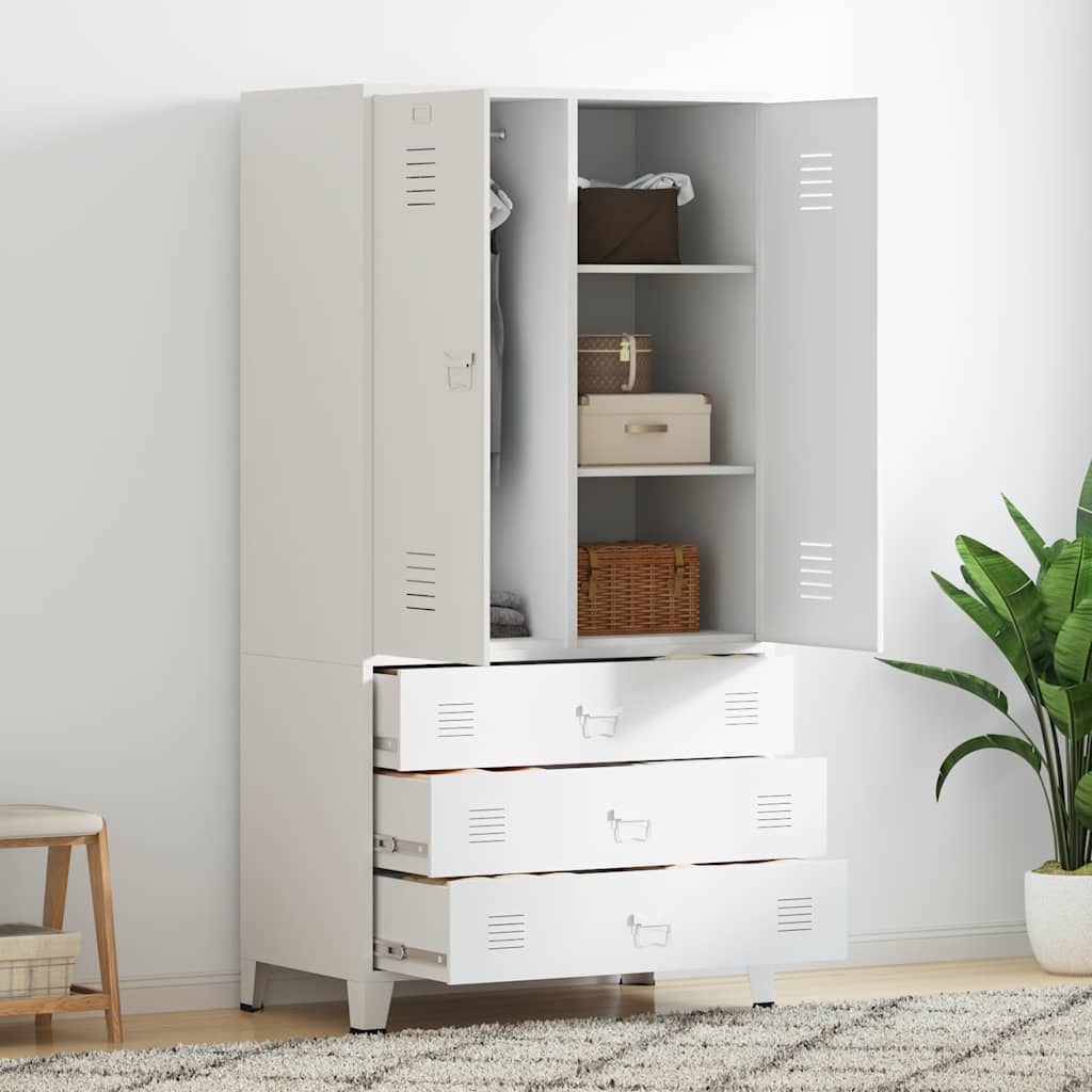 Roupeiro industrial 90x50x180 cm metal branco