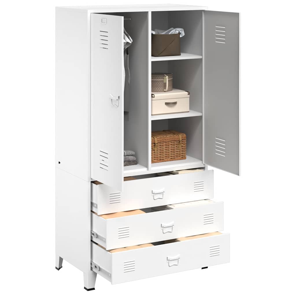 Roupeiro industrial 90x50x180 cm metal branco
