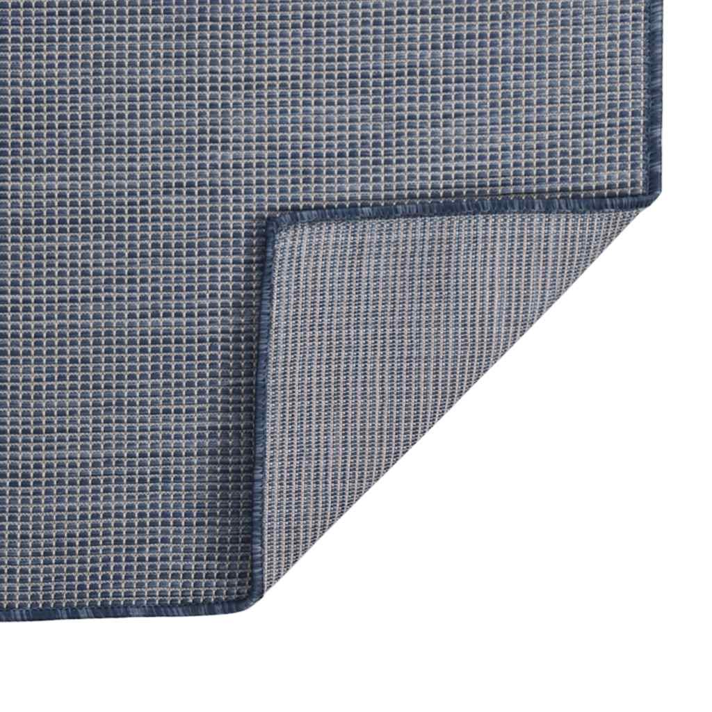 Tapete de tecido plano para exterior 80x250 cm azul