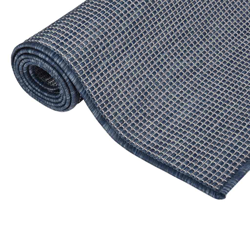 Tapete de tecido plano para exterior 80x250 cm azul