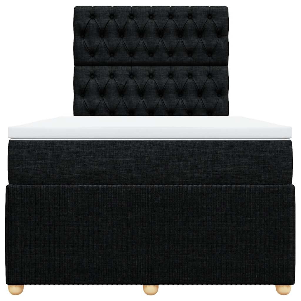 Cama com molas/colchão 120x200 cm tecido preto