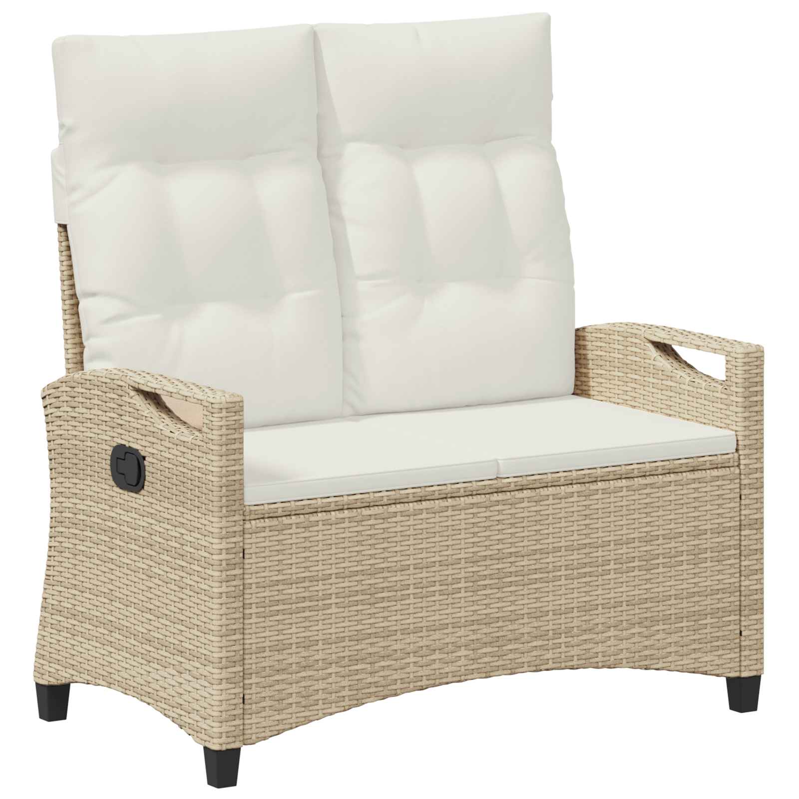 Banco de jardim bege e creme 105 x 60 x 112 cm aço e poliéster