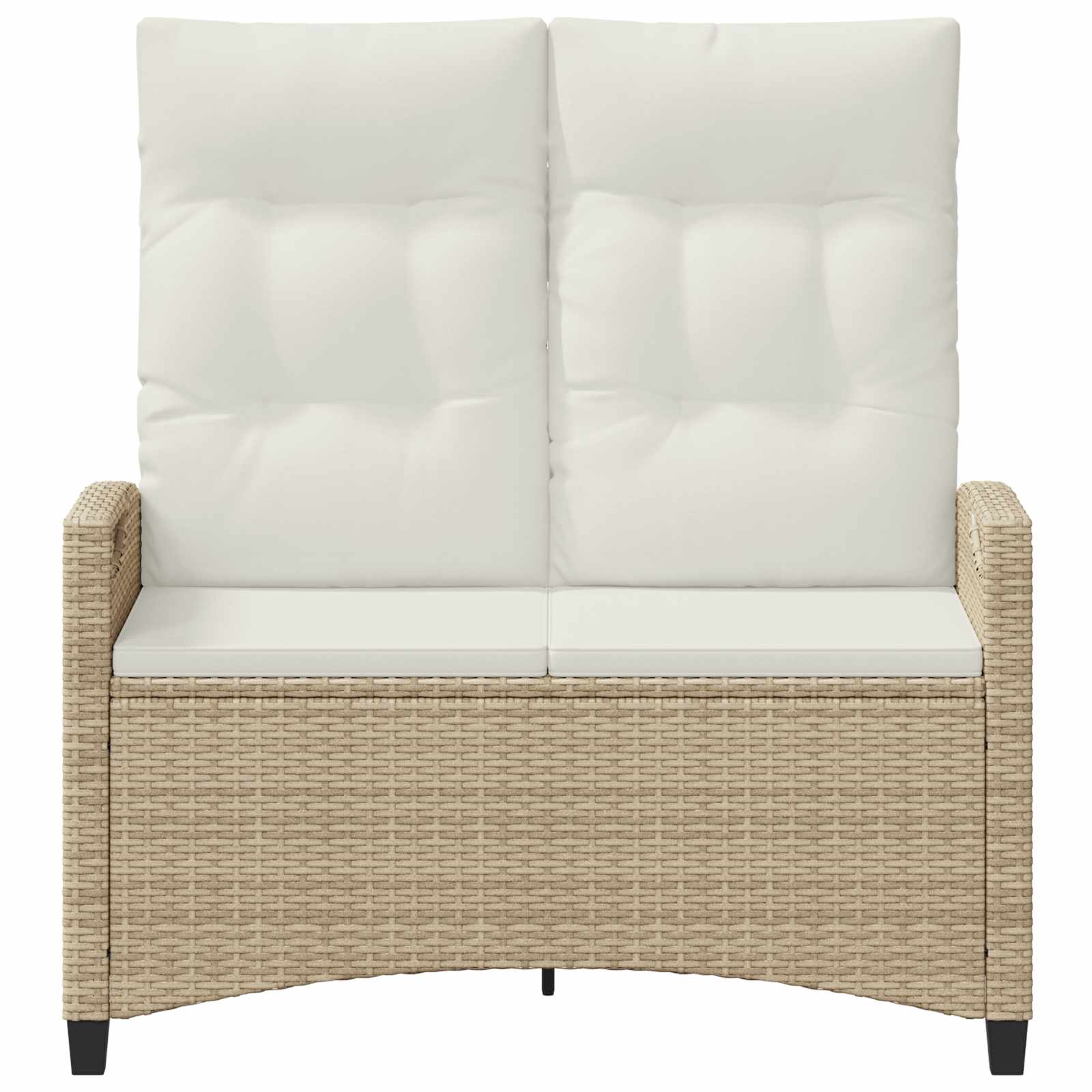 Banco de jardim bege e creme 105 x 60 x 112 cm aço e poliéster