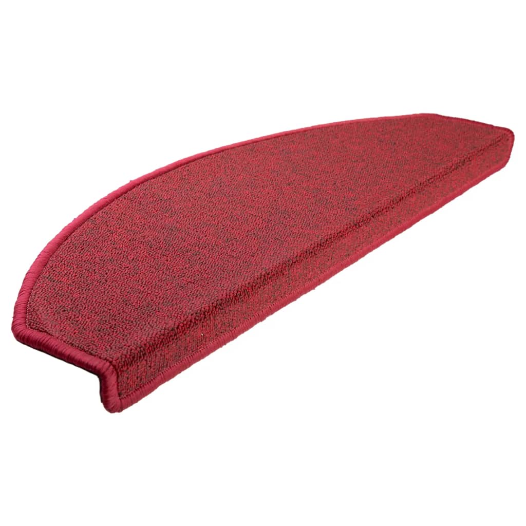 Tapetes de escada 10 peças 65x24x4 cm vermelhos meio redondo grande