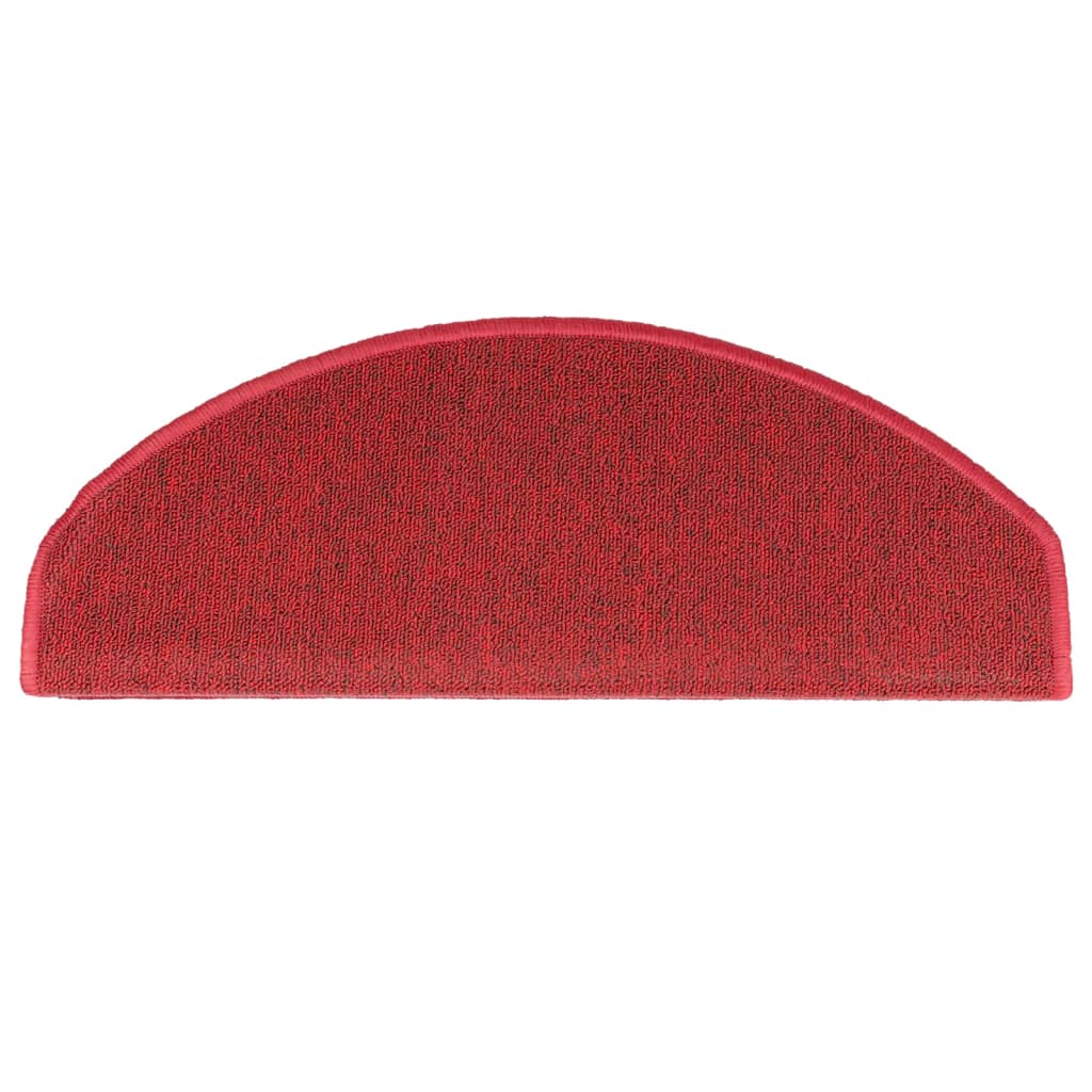 Tapetes de escada 10 peças 65x24x4 cm vermelhos meio redondo grande