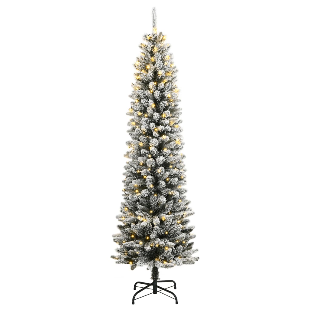 Árvore natal artificial c/ 300 luzes LED e flocos de neve 210cm