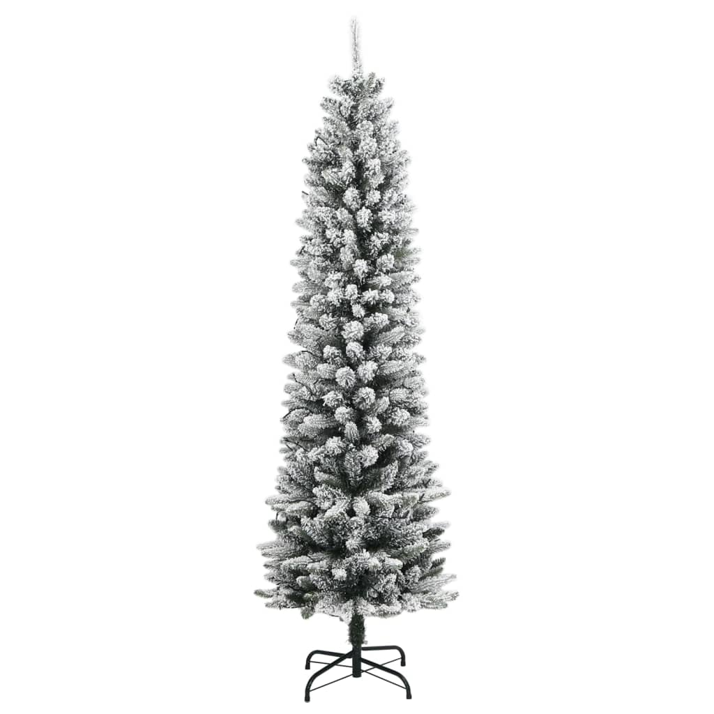 Árvore natal artificial c/ 300 luzes LED e flocos de neve 210cm