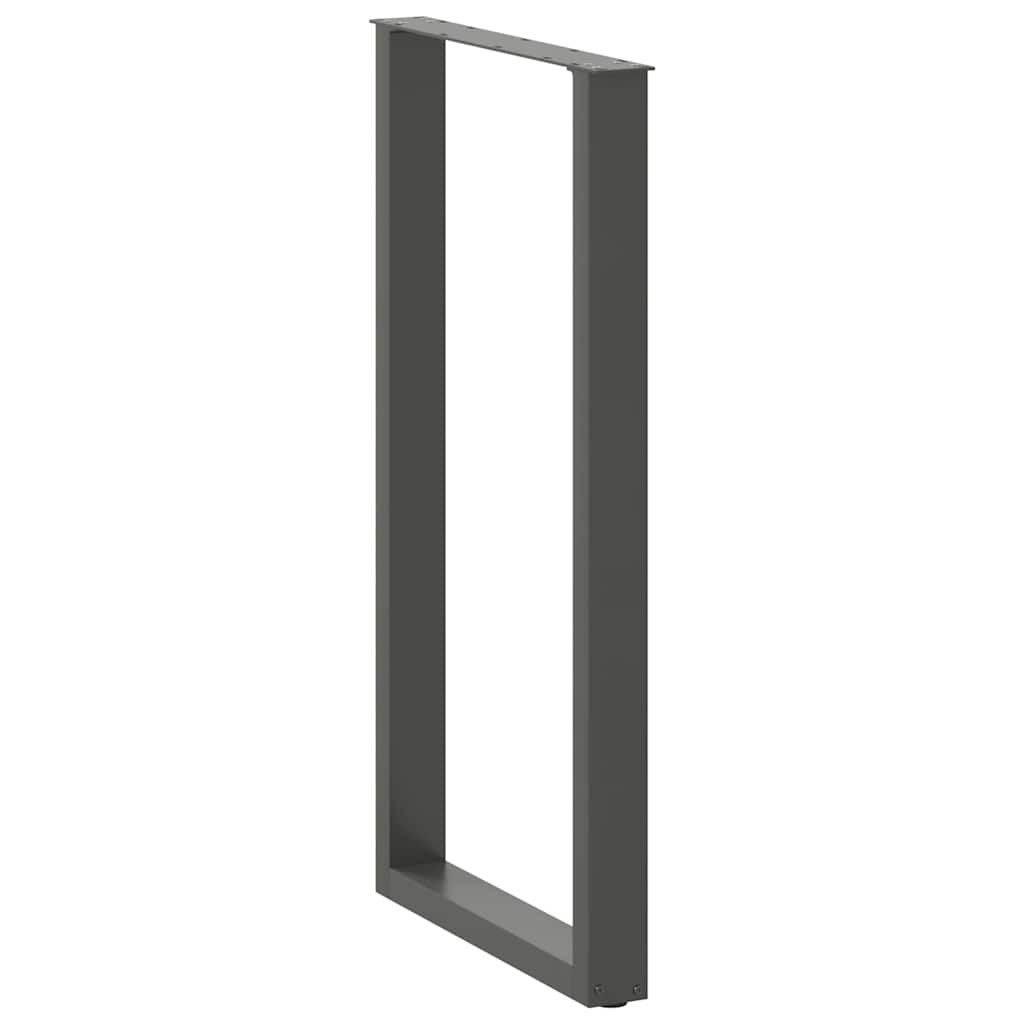 Pés para mesa de bar em formato de u, 2 peças, antracite, 60x(110-111) cm, aço