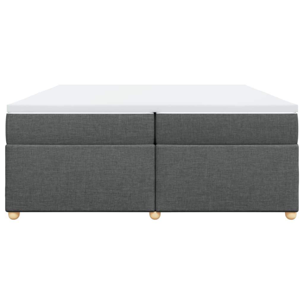 Cama com molas/colchão 200x200 cm tecido cinzento-escuro