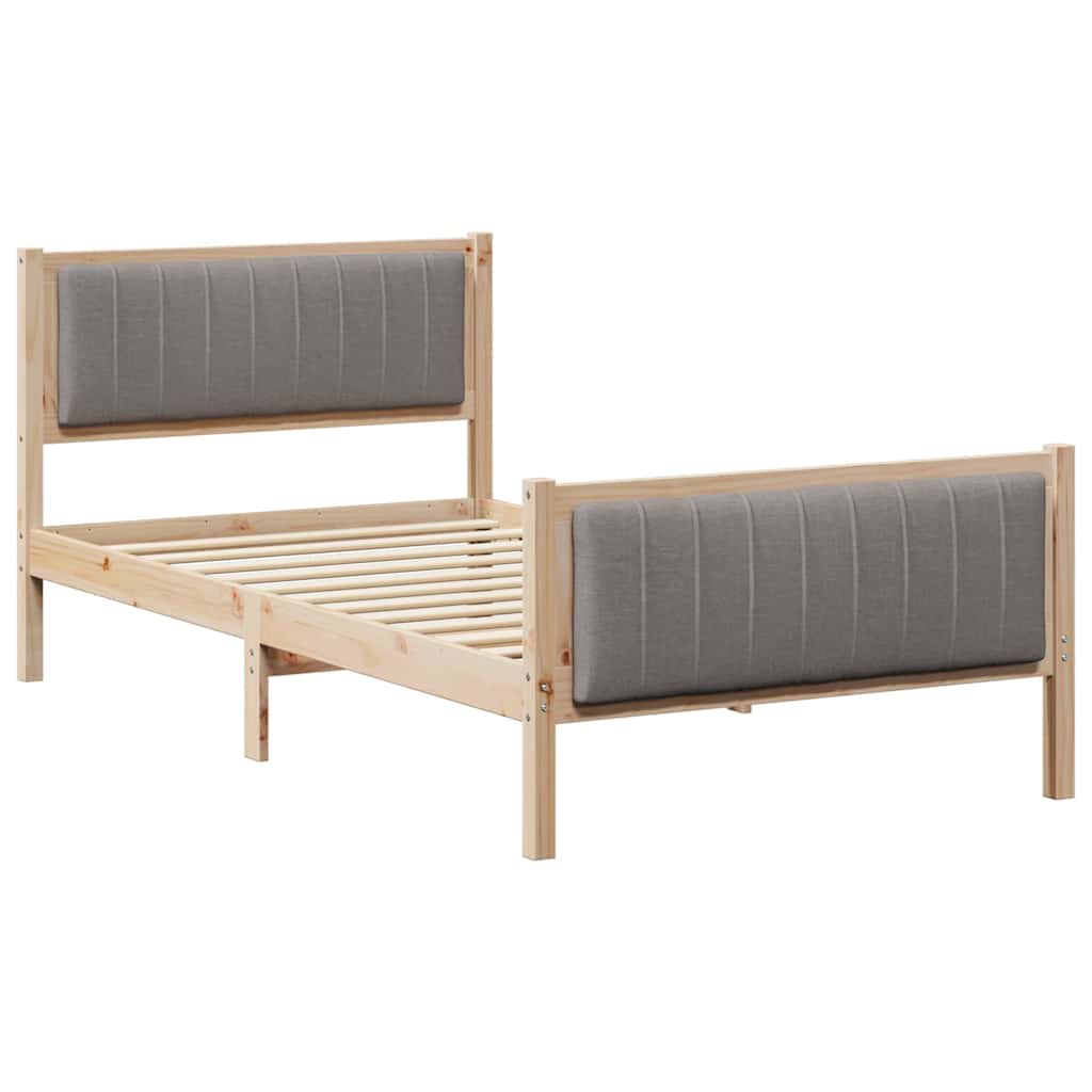 Estrutura da cama com cabeceira marrom e taupe 100 x 200 cm