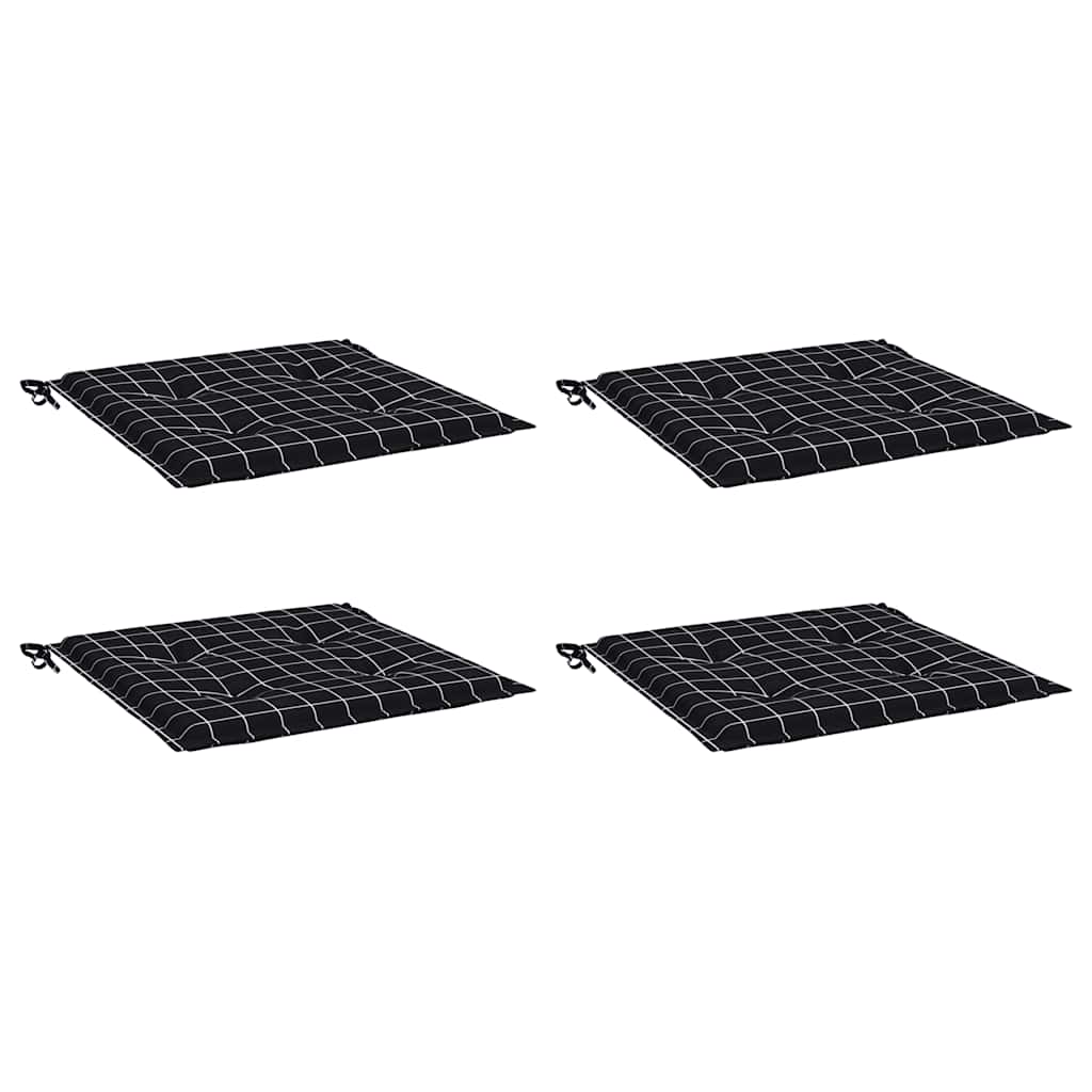 Almofadões p/ cadeira 4pcs 40x40x4cm tecido xadrez preto