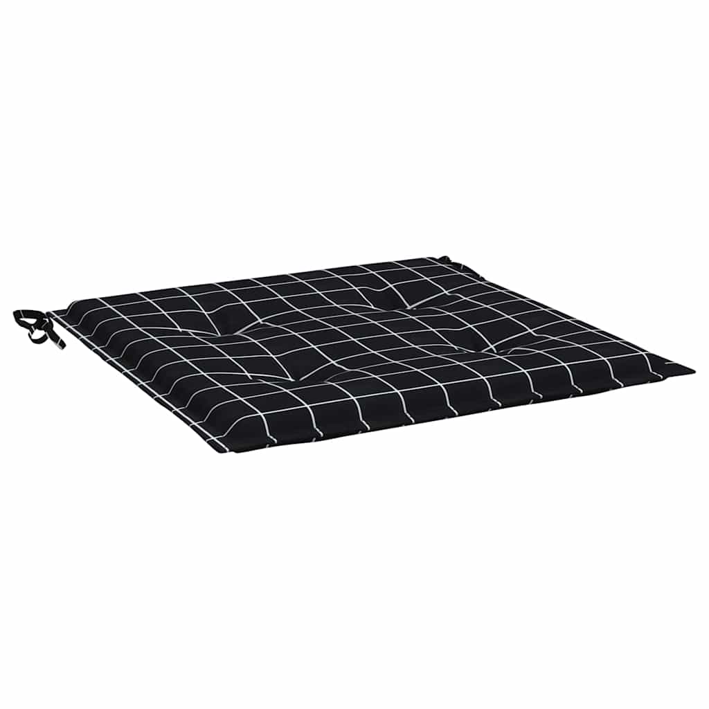 Almofadões p/ cadeira 4pcs 40x40x4cm tecido xadrez preto