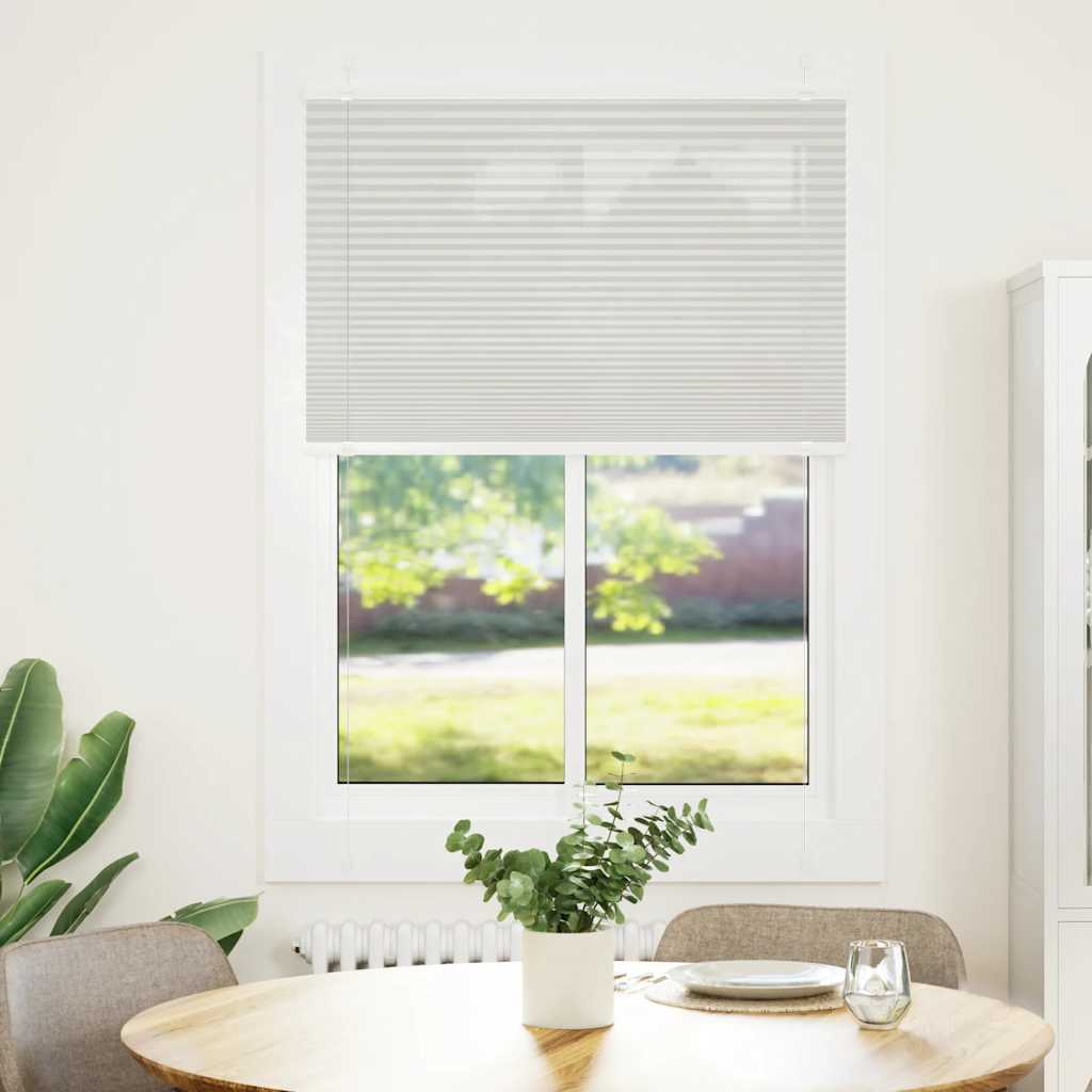 Cinzento luz plissada cega 95x150 cm largura tecido 94,4 cm