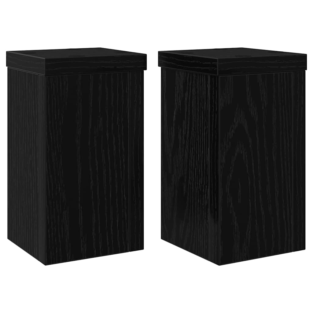 Suporte para plantas 2 unid. carvalho preto 10 x 10 x 18 cm