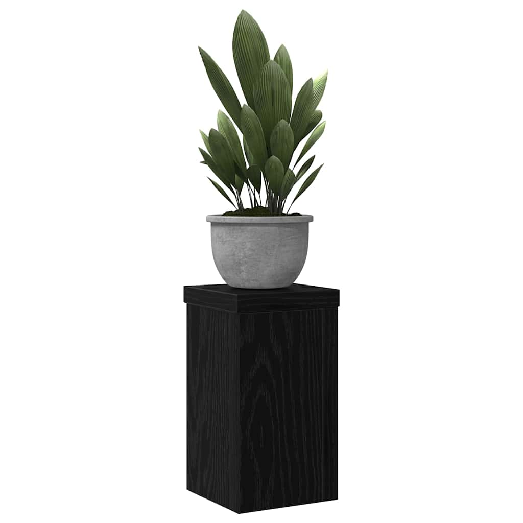 Suporte para plantas 2 unid. carvalho preto 10 x 10 x 18 cm