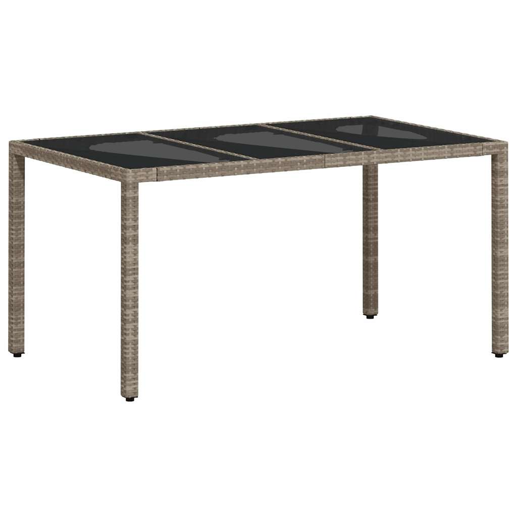 5 Pcs conjunto jantar jardim c/ almofadões PE/vidro cinza claro