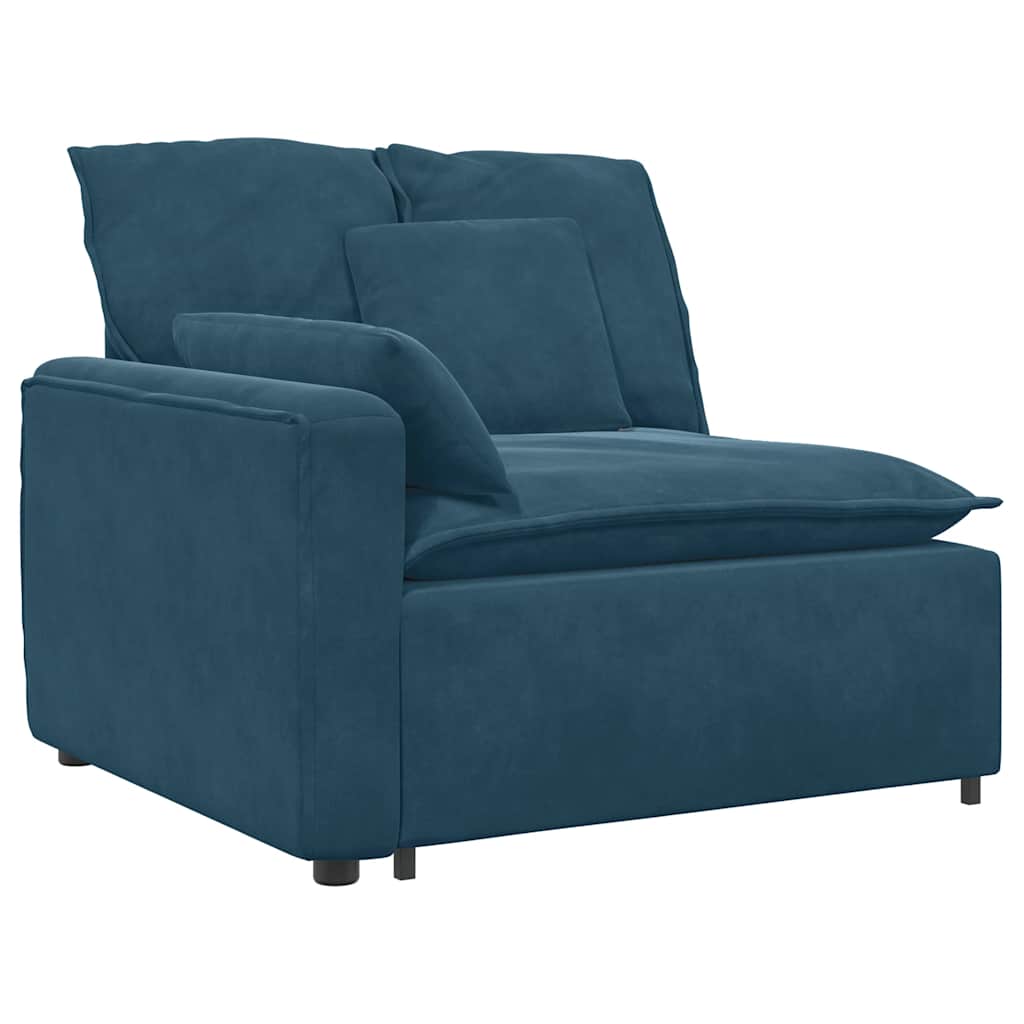 Sofá modular com almofadas azul
