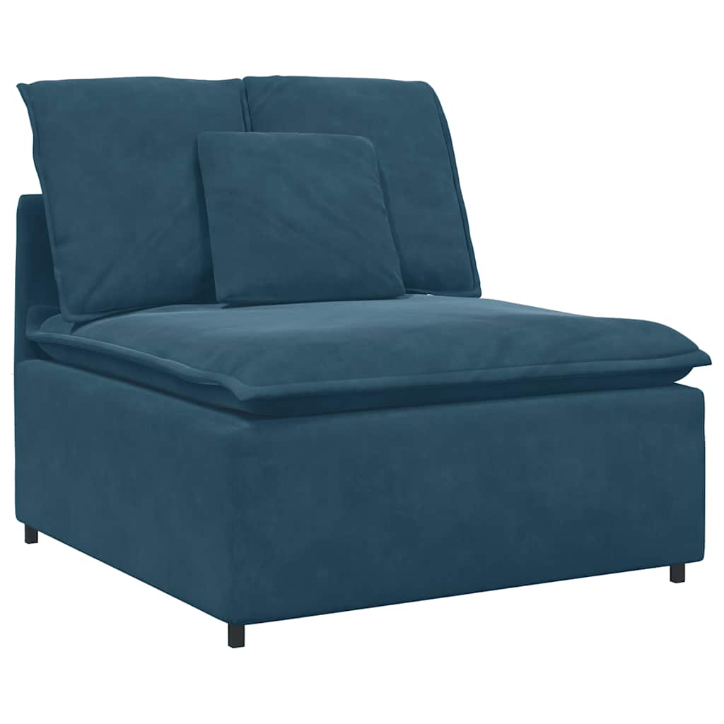Sofá modular com almofadas azul